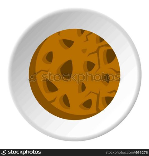 Rocky planet icon in flat circle isolated on white background vector illustration for web. Rocky planet icon circle