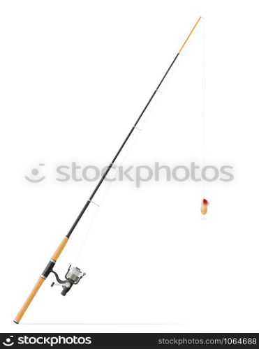rod spinning for fishing vector illustration isolated on white background