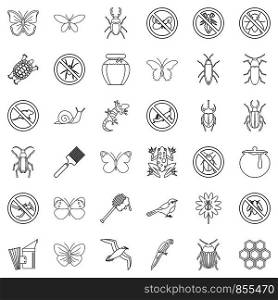 Rodent icons set. Outline style of 36 rodent vector icons for web isolated on white background. Rodent icons set, outline style