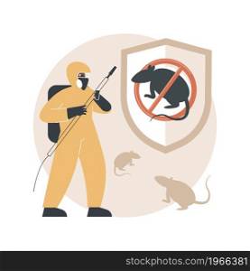 Rodents pest control service abstract concept vector illustration. Rodent control service, house proofing, rats trapping program, mice exterminator, 24 hour pest removal abstract metaphor.. Rodents pest control service abstract concept vector illustration.