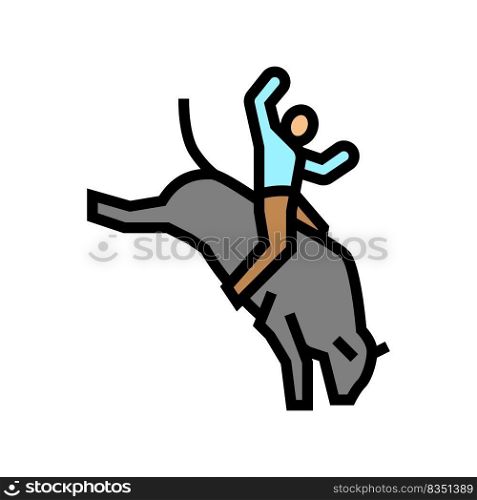 rodeo extremal sport color icon vector. rodeo extremal sport sign. isolated symbol illustration. rodeo extremal sport color icon vector illustration