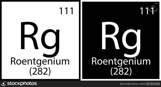 Roentgenium chemical symbol. Education process. Black and white squares. Periodic table. Vector illustration. Stock image. EPS 10.. Roentgenium chemical symbol. Education process. Black and white squares. Periodic table. Vector illustration. Stock image.