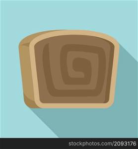 Roll cake icon flat vector. Swiss brownie. Strawberry roll cake. Roll cake icon flat vector. Swiss brownie