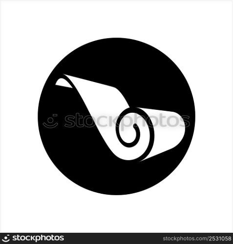 Roll Icon, Mat, Rug, Carpet Or Paper Roll Icon Of Anything Vector Art Illustration