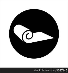 Roll Icon, Mat, Rug, Carpet Or Paper Roll Icon Of Anything, Vector Art Illustration. Roll Icon, Mat, Rug, Carpet Or Paper Roll Icon Of Anything,