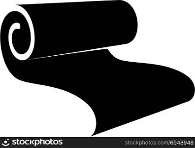 Roll Icon, Mat, Rug, Carpet Or Paper Roll Icon Of Anything, Vector Art Illustration