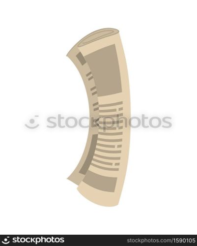 Roll of newspapers isolated. Rolled of publications on white background