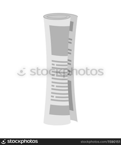 Roll of newspapers isolated. Rolled of publications on white background