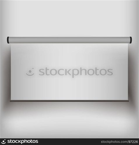 roll up presentation vector template realistic design blank empty