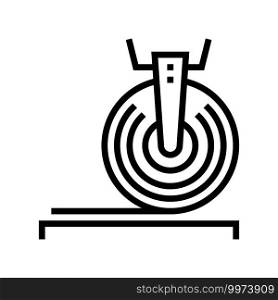 roll with cord industrial equipment line icon vector. roll with cord industrial equipment sign. isolated contour symbol black illustration. roll with cord industrial equipment line icon vector illustration
