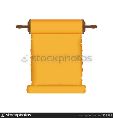 Rolled old papyrus file mockup. Realistic illustration of rolled old papyrus file. Vector illustration. Rolled old papyrus file mockup. Realistic illustration of rolled old papyrus file. Vector illustration.