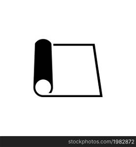Rolled Sheet Paper. Flat Vector Icon. Simple black symbol on white background. Rolled Sheet Paper Flat Vector Icon