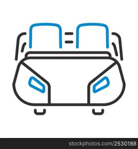 Roller Coaster Cart Icon. Editable Bold Outline With Color Fill Design. Vector Illustration.