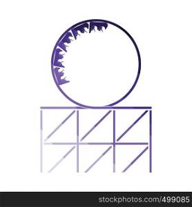 Roller coaster loop icon. Flat color design. Vector illustration.