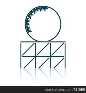 Roller Coaster Loop Icon. Shadow Reflection Design. Vector Illustration.