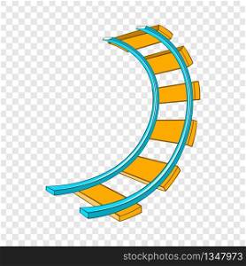 Roller coaster track icon in cartoon style on a background for any web design . Roller coaster track icon in cartoon style