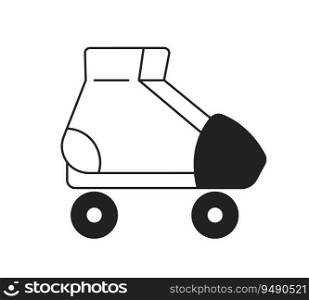 Roller skates monochrome flat vector object. Editable black and white thin line icon. Simple cartoon clip art spot illustration for web graphic design. Roller skates monochrome flat vector object