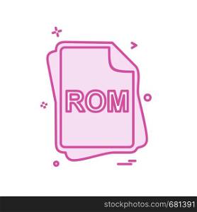 ROM file type icon design vector