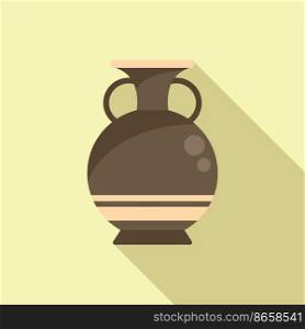 Roman amphora icon flat vector. Vase pot. Art museum. Roman amphora icon flat vector. Vase pot