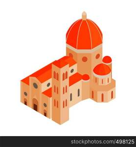 Roman Cathedral icon in isometric 3d style on a white background. Roman Cathedral icon in isometric 3d style