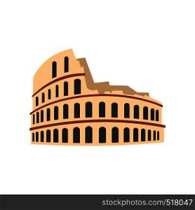 Roman Colosseum icon in flat style isolated on white background. Roman Colosseum icon, flat style
