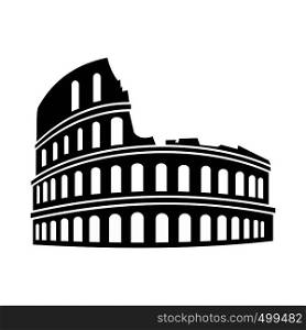 Roman Colosseum icon in simple style isolated on white. Roman Colosseum icon, simple style