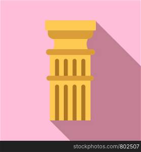 Roman column icon. Flat illustration of roman column vector icon for web design. Roman column icon, flat style