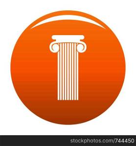 Roman column icon. Simple illustration of roman column vector icon for any design orange. Roman column icon vector orange