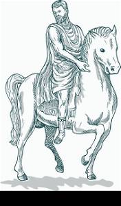Roman emperor soldier riding horse