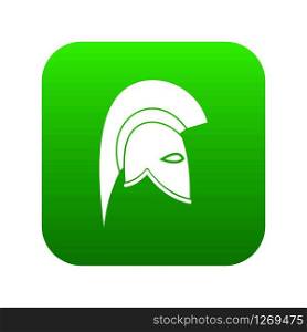 Roman helmet icon digital green for any design isolated on white vector illustration. Roman helmet icon digital green