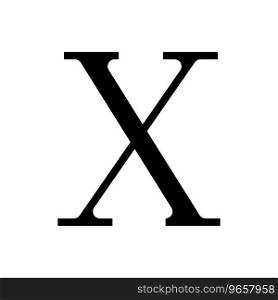 Roman numeral number 10 icon symbol