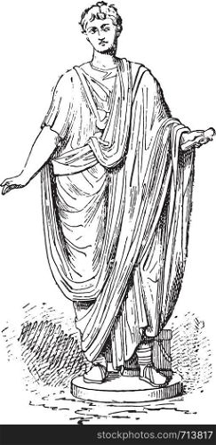 Roman toga, vintage engraved illustration.
