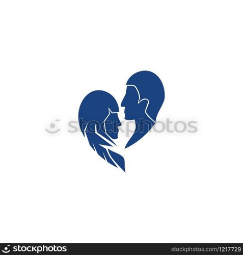 Romance Couple man and women logo vector