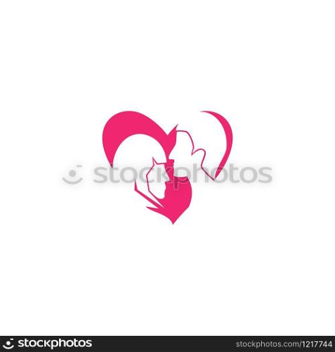 Romance Couple man and women logo vector