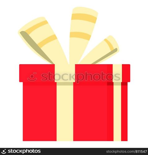 Romance gift box icon. Flat illustration of romance gift box vector icon for web design. Romance gift box icon, flat style