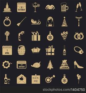 Romance icons set. Simple style of 36 romance vector icons for web for any design. Romance icons set, simple style