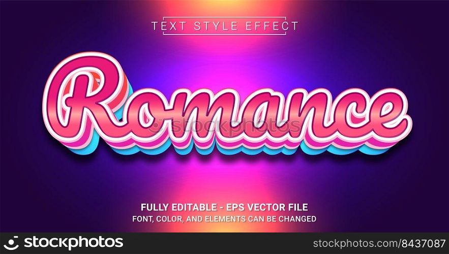 Romance Text Style Effect. Editable Graphic Text Template.