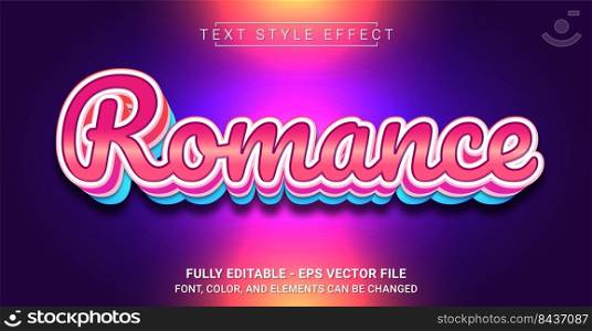 Romance Text Style Effect. Editable Graphic Text Template.