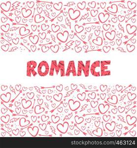 romance theme vanlentines day vector art illustration. romance theme vanlentines day
