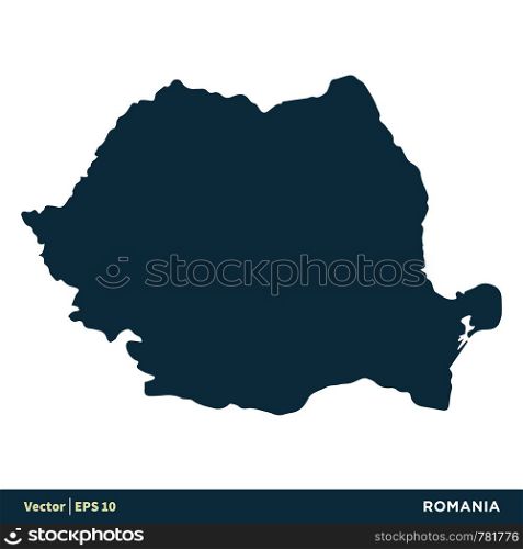 Romania - Europe Countries Map Vector Icon Template Illustration Design. Vector EPS 10.