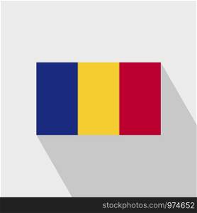 Romania flag Long Shadow design vector