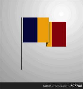 Romania waving Flag design vector