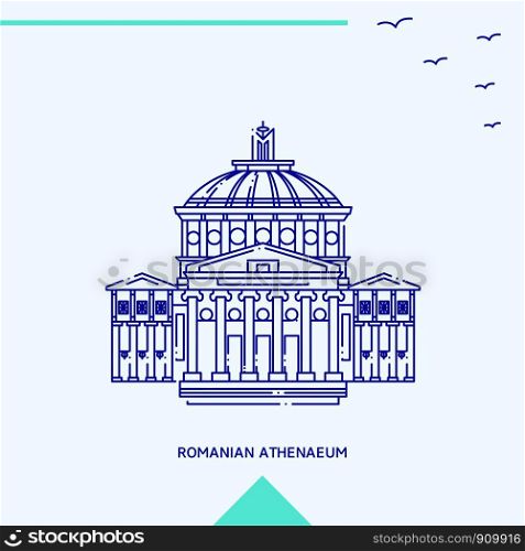ROMANIAN ATHENAEUM skyline vector illustration