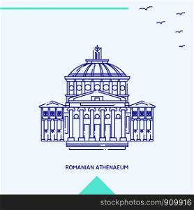 ROMANIAN ATHENAEUM skyline vector illustration