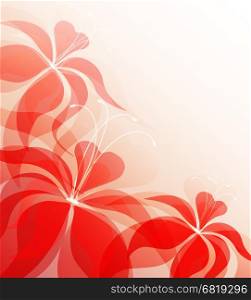 Romantic background with flowers of lilies, vector