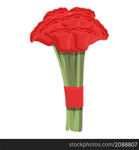 Romantic bouquet icon cartoon vector. Rose flower. Floral bunch. Romantic bouquet icon cartoon vector. Rose flower