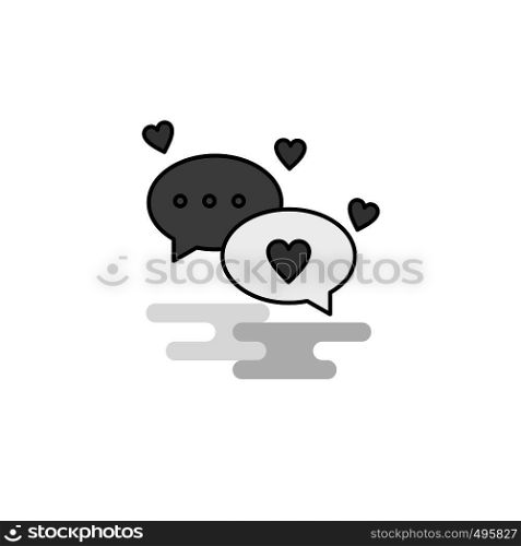 Romantic chat Web Icon. Flat Line Filled Gray Icon Vector