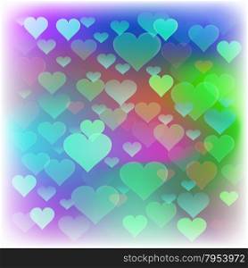 Romantic Colorful Hearts Background. Blurred Heart Pattern. Heart Background