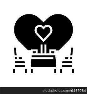 romantic dinner love glyph icon vector. romantic dinner love sign. isolated symbol illustration. romantic dinner love glyph icon vector illustration