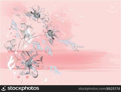 Romantic floral background vector image